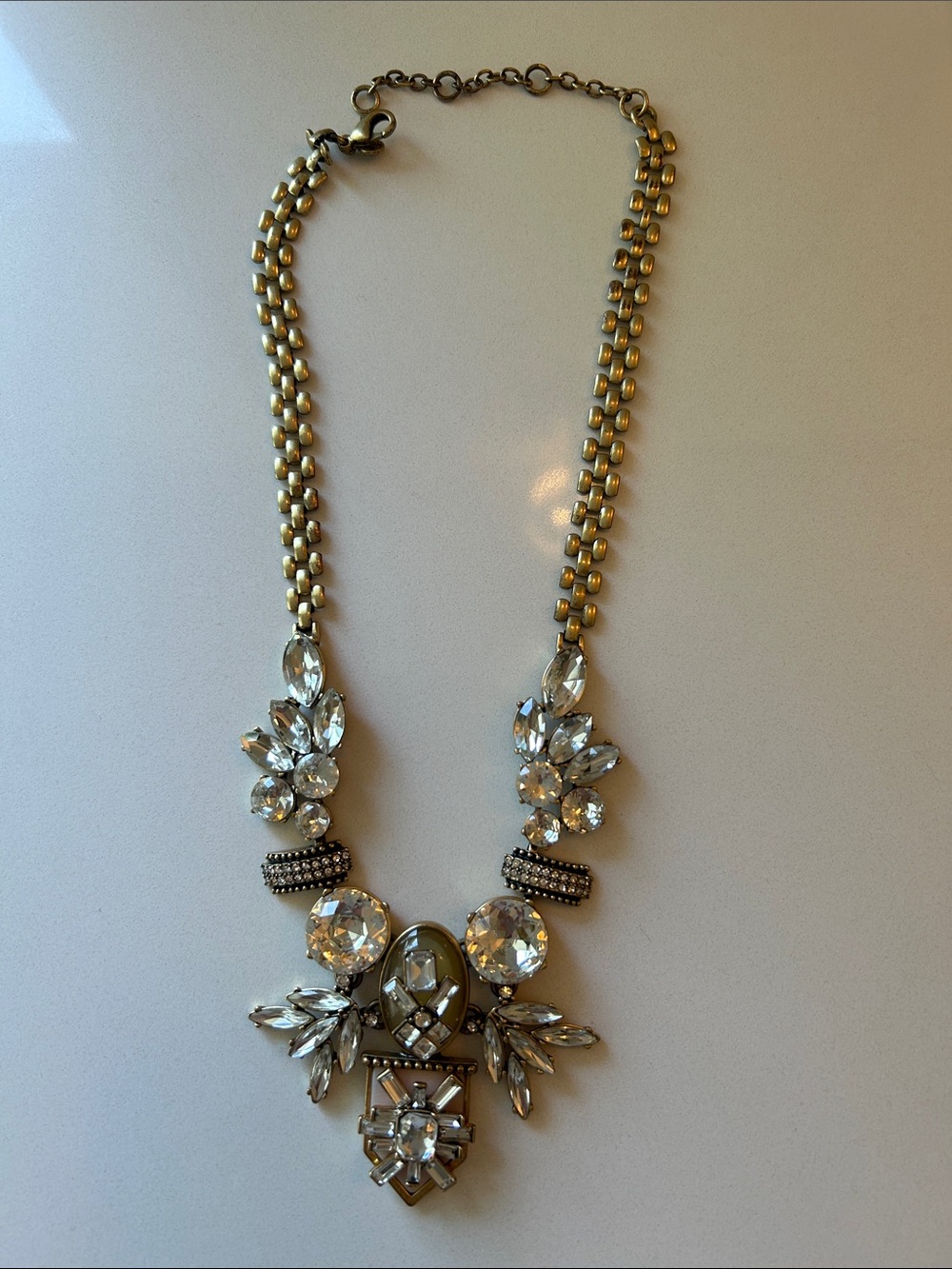 Jcrew Crystal Statement Bib Necklace in Gold-tone
